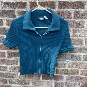 Zip Up Collared Sweater